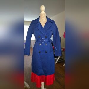 Stylish Blue Trench Coat